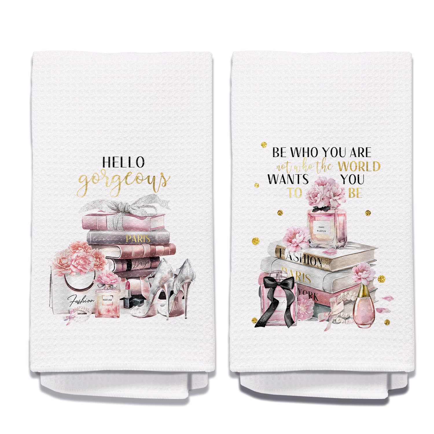 Yomisex Pink and Gold Bathroom Decor Black and Pink Bathroom Decor Pink Bathroom Decor Pink Bathroom Accessories Set of 2 Pink Hand Towels Pink Bathroom Decor Pink Decor for Bathroom