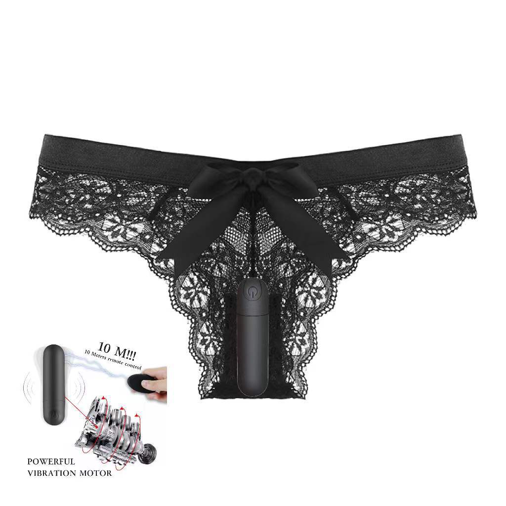 10-Function Wireless Remote Bullet Vibrator with Lace Panties