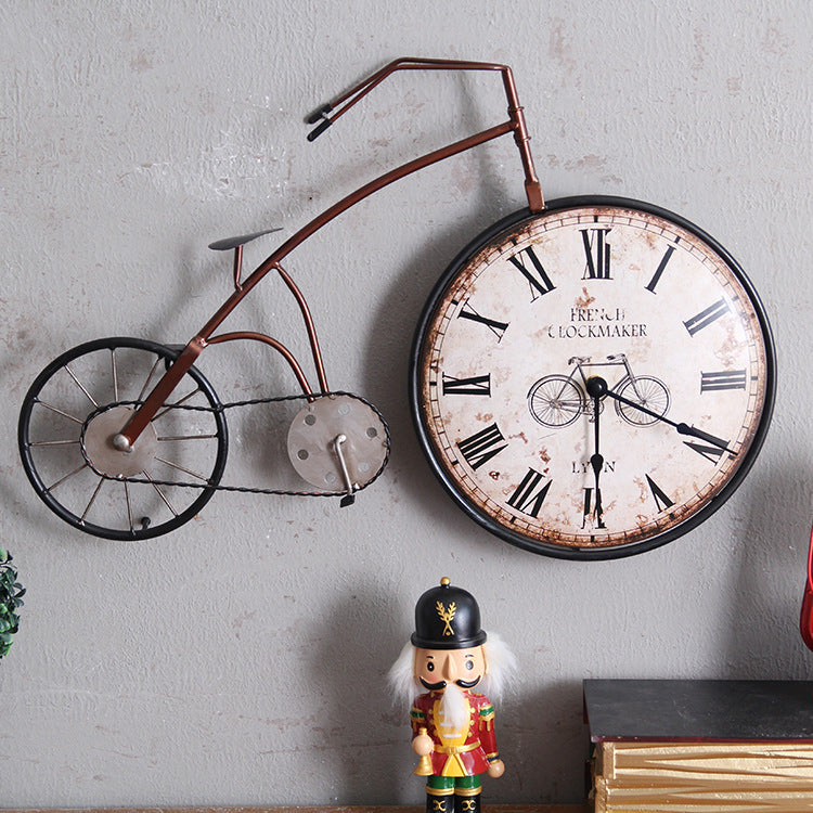 Vintage Bicycle Wall Clock for Home Decoration