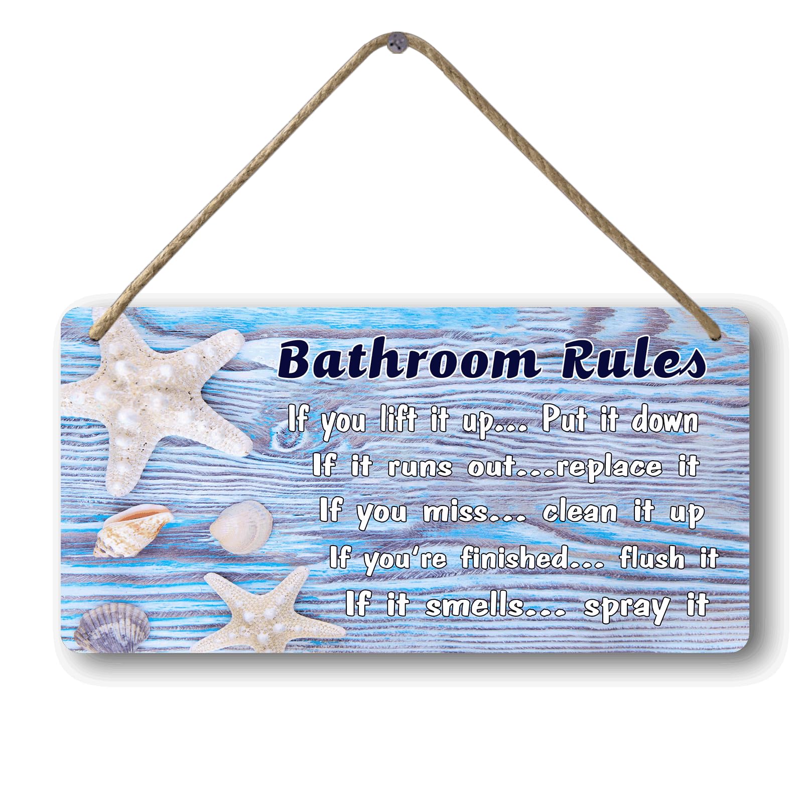 Beach Bathroom Wall Decor Ocean Themed Bathroom Accessories Summer Decorations For Home Sea Themed For Tailet Beachy Bathroom Decor Coastal Bathroom Accessories Bathroom Rules Sign 12x6 In
