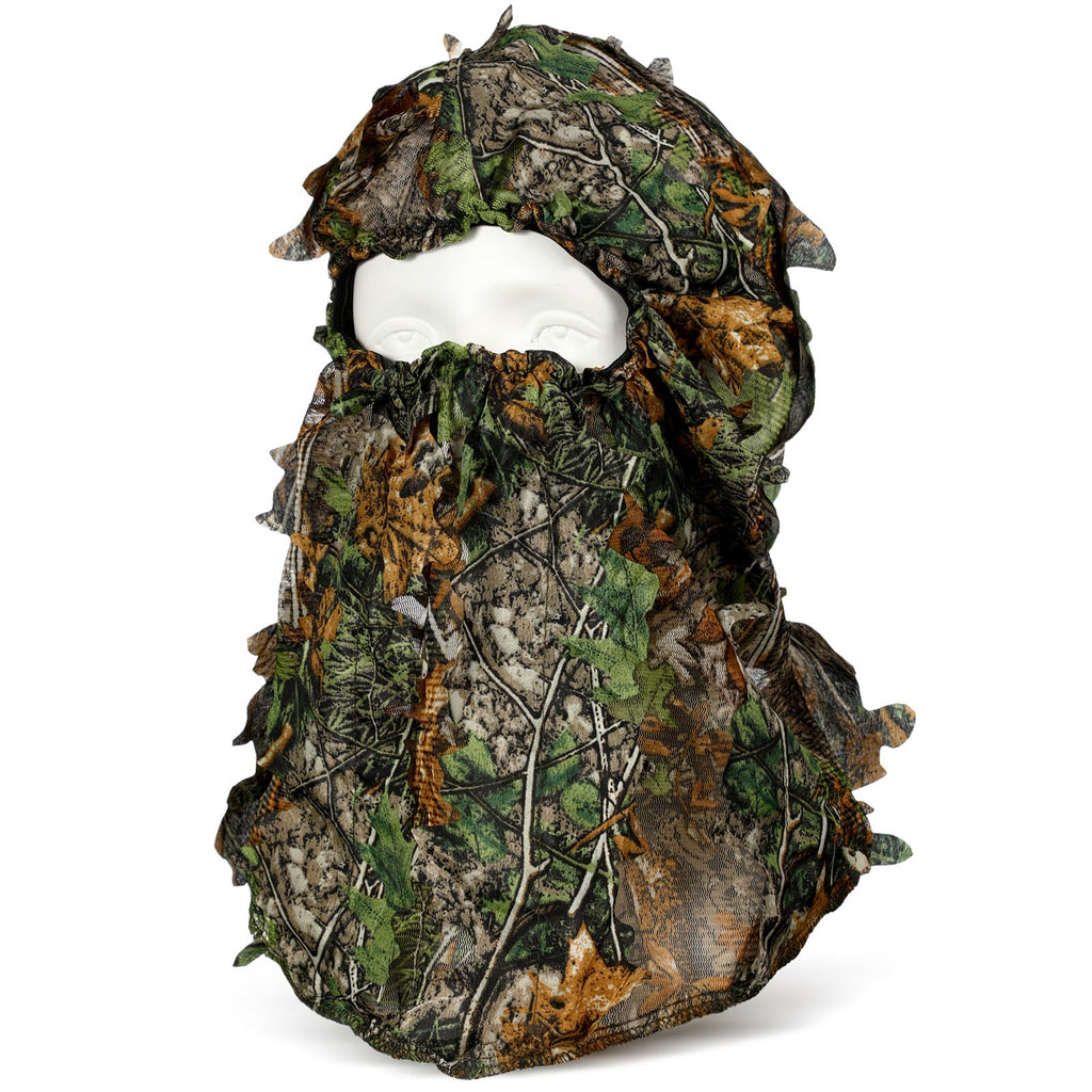 Geyoga Hunting Face Mask Turkey Leafy Camo Face Mask 3D Mesh Camouflage Hunting Mask Lightweight Face Cover