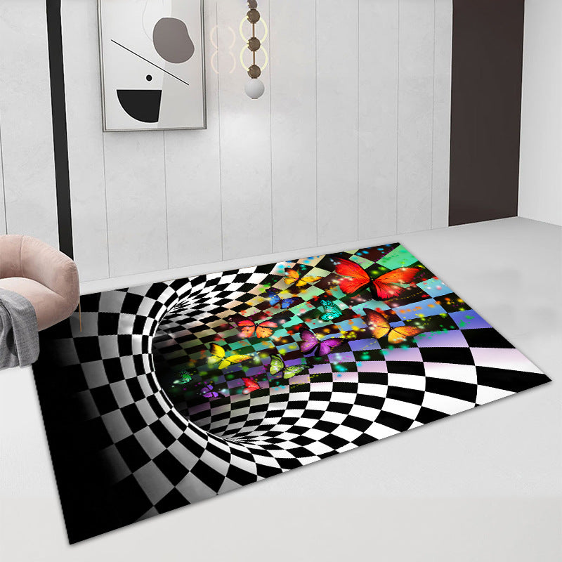 3D Geometric Illusion Rug - Non-Slip and Absorbent