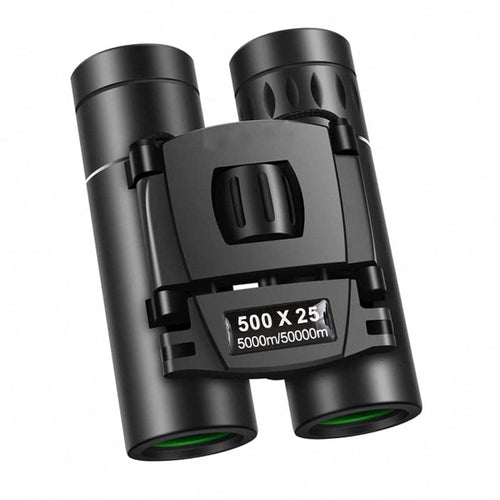 500x25 HD Powerful Binoculars 5000M Long Range Folding Mini Telescope Professional Hunting Telescope Zoom Military HD BAK4 FMC Optics for Hunting Sports Outdoor Camping Travel Outdoor Gifts