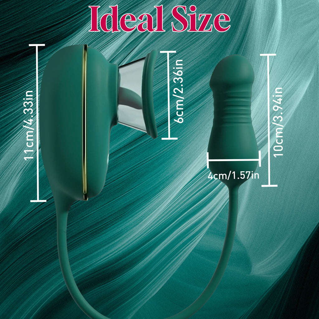 Adult Sex Toy 3-in-1 Licking Vibrator 3 Suction Modes Clitoral Stimulation Extendable Thrusting