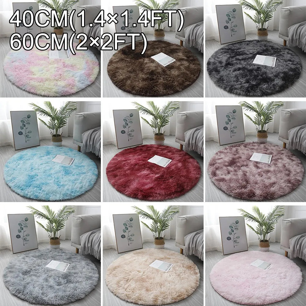 Plush Round Rug Mat Fluff White Carpet For Living Room Soft Home Decor Bedroom Room Decoration Salon Thick Pile Rug 40/60cm
