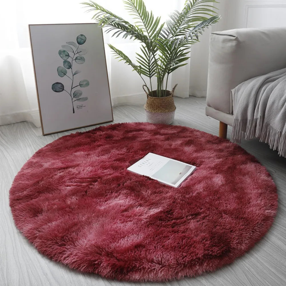 Plush Round Rug Mat Fluff White Carpet For Living Room Soft Home Decor Bedroom Room Decoration Salon Thick Pile Rug 40/60cm