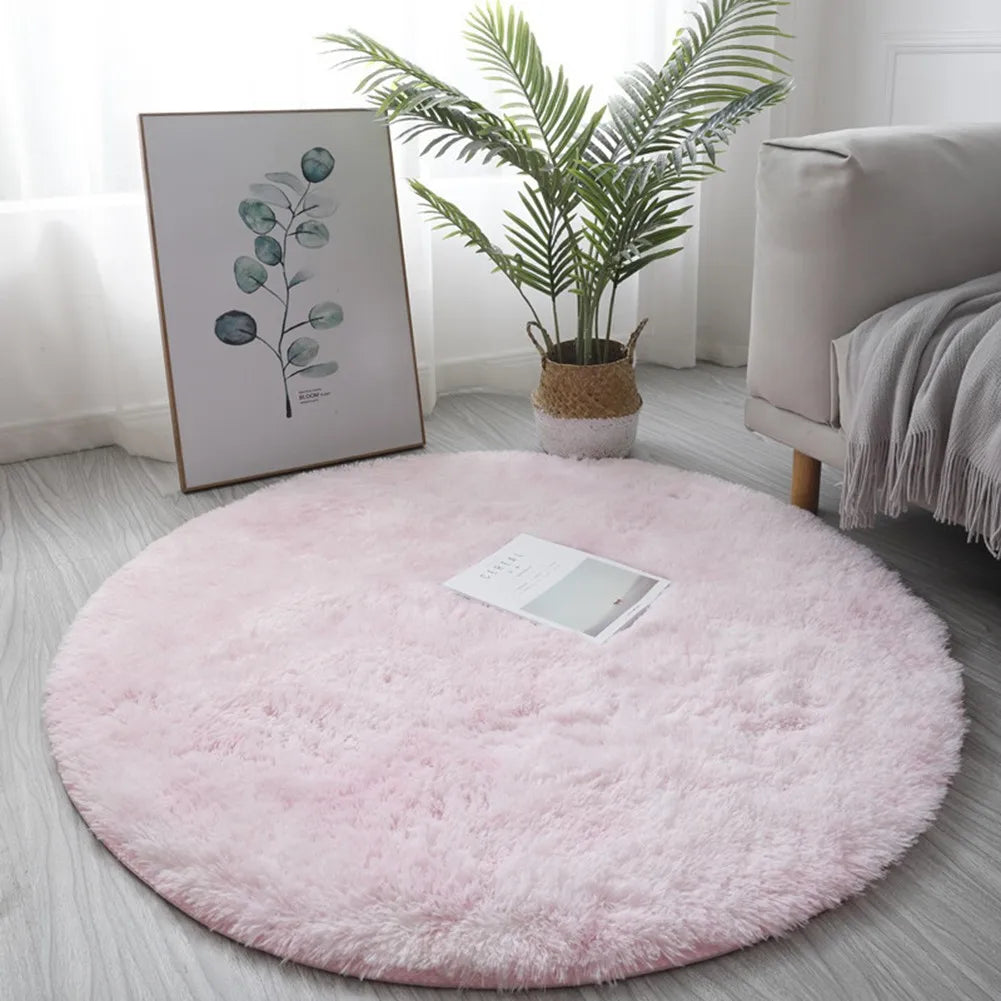 Plush Round Rug Mat Fluff White Carpet For Living Room Soft Home Decor Bedroom Room Decoration Salon Thick Pile Rug 40/60cm