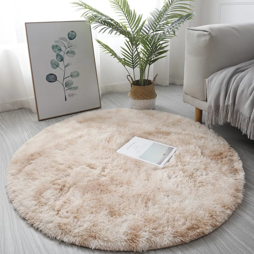 Plush Round Rug Mat Fluff White Carpet For Living Room Soft Home Decor Bedroom Room Decoration Salon Thick Pile Rug 40/60cm