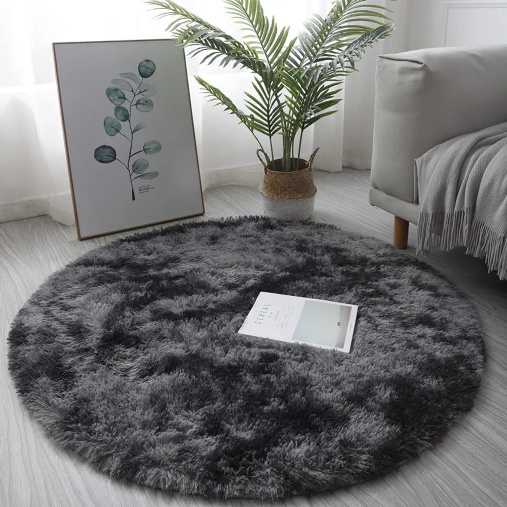 Plush Round Rug Mat Fluff White Carpet For Living Room Soft Home Decor Bedroom Room Decoration Salon Thick Pile Rug 40/60cm