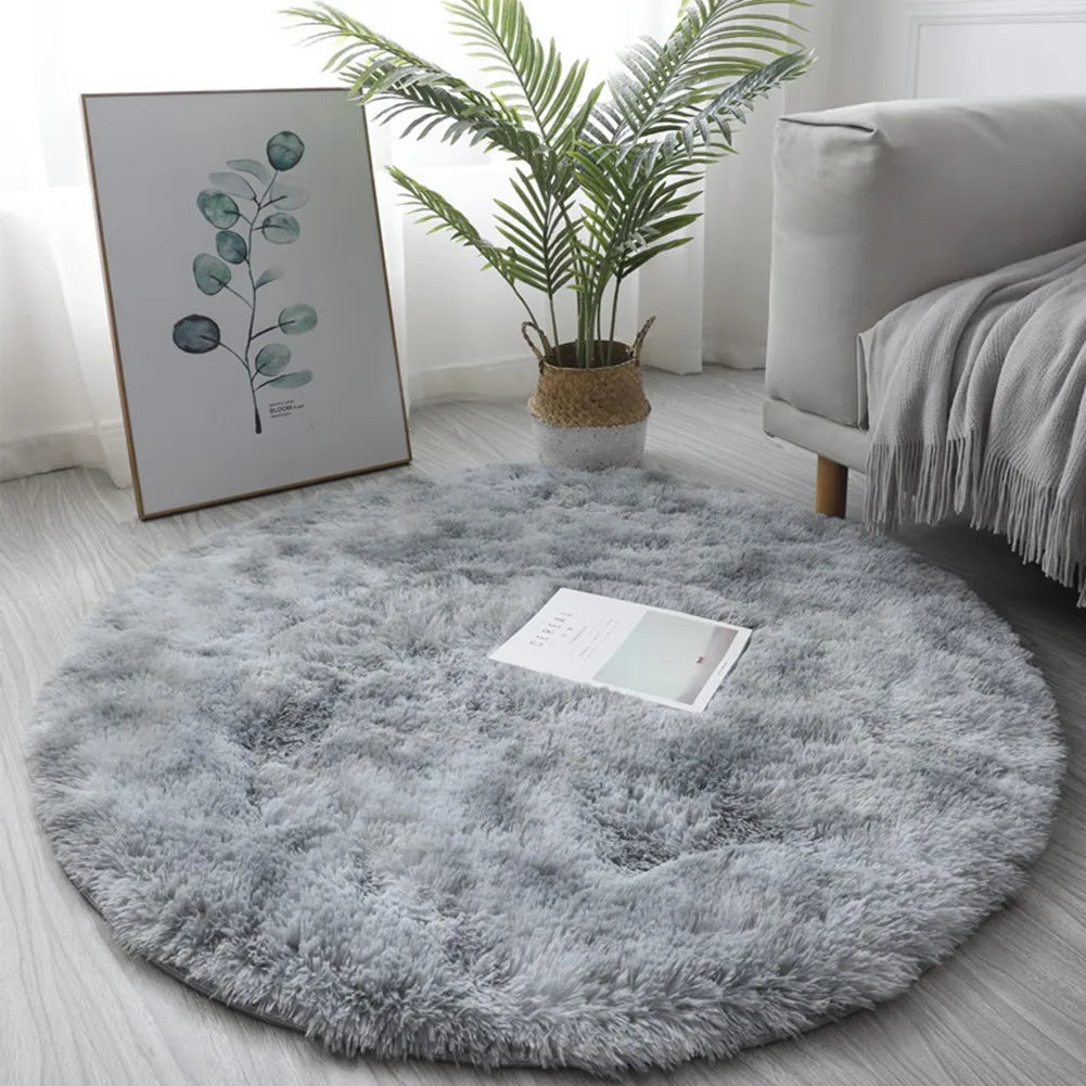 Plush Round Rug Mat Fluff White Carpet For Living Room Soft Home Decor Bedroom Room Decoration Salon Thick Pile Rug 40/60cm