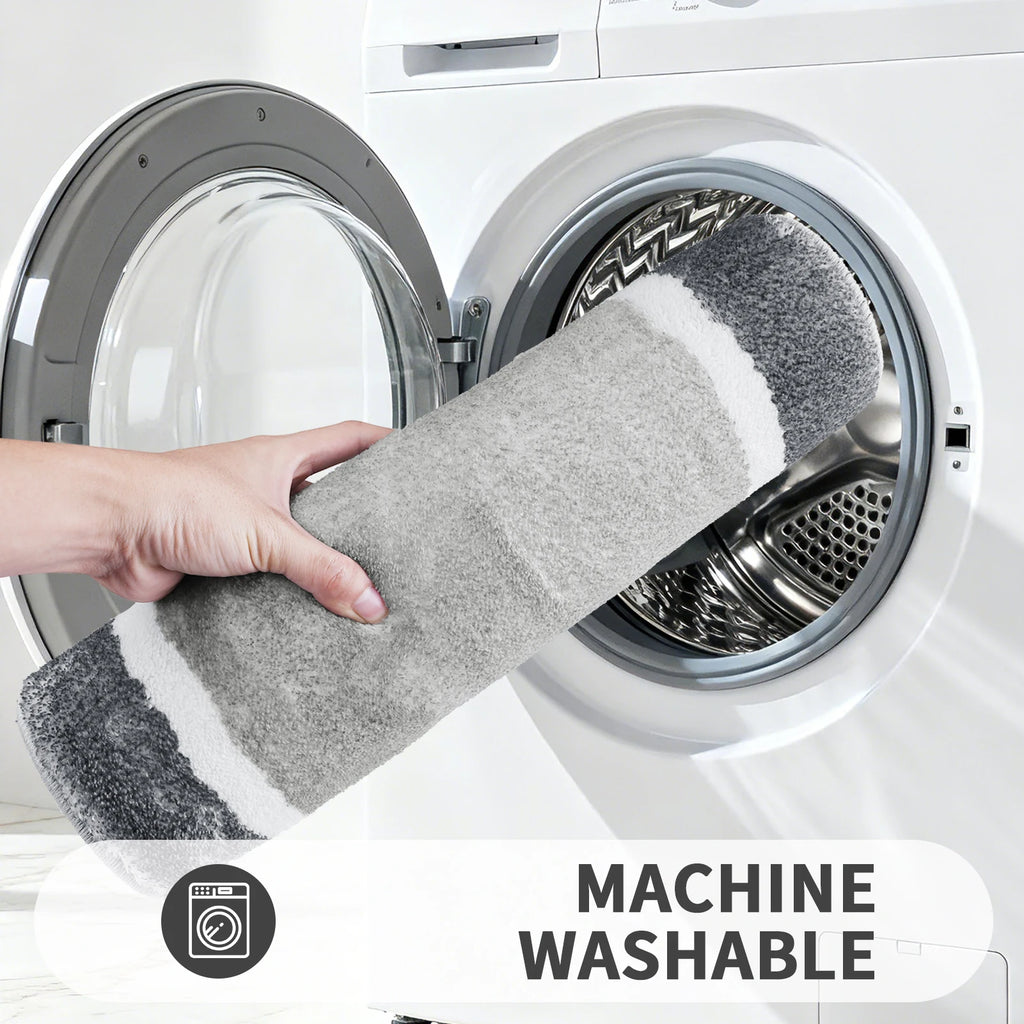 Plush Bathroom Rugs Soft Super Absorbent Microfiber Bath Non-slip Mats Machine Washable Shaggy Carpeta Shower Foot Floor Mat