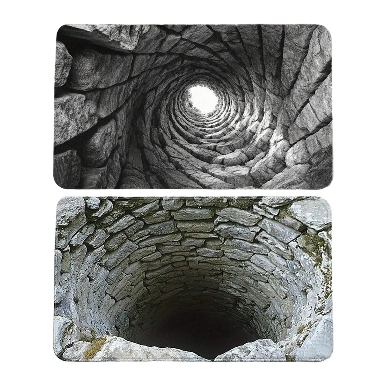 3D Floor Mats Optical Illusion Abyss Brick Stone Trap Illusion Non-Slip Absorbent Doormat 20x32" Entryway Rug For Indoor Outdoor