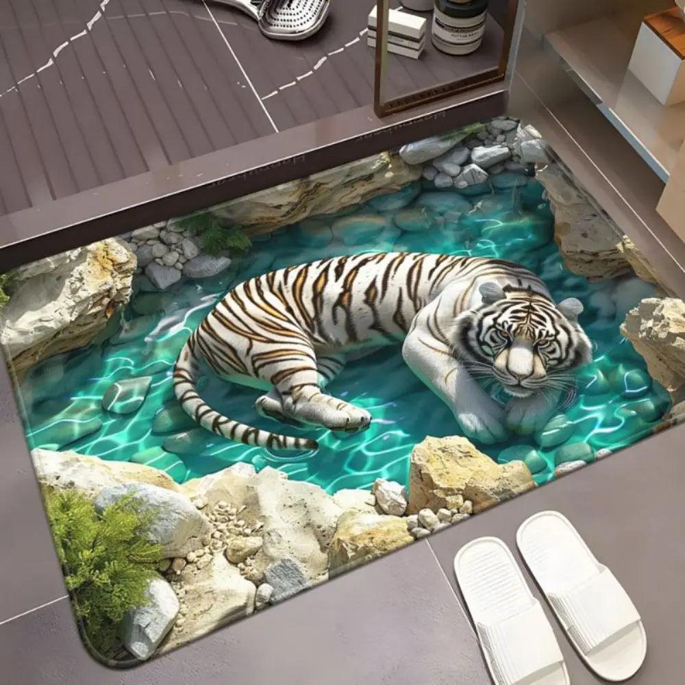 VIKAMA Creative 3D Water Hole Illusion Rug Anti Slip Floor Mat Stylish Home Entryway Carpet Household Decorative Floor Carpet