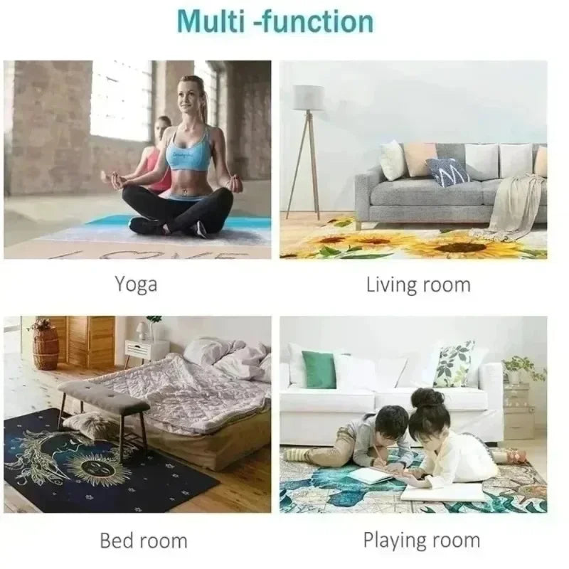 Tranquil Koi Garden 3D Illusion Area Rug Japanese Pond Floor Mat Zen Water Lily Carpet Non-Slip Printed Home Decor