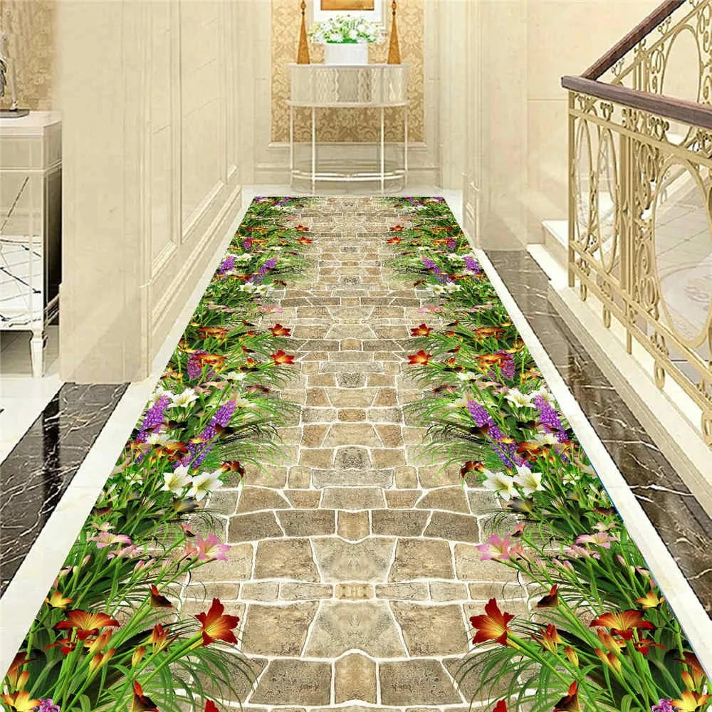 Visual Carpet 3D Graphic Illusion Cliff Falls Print Floor Mat Small Area Rug for Living Room Balcony Stair Kitchen Hallway Decor