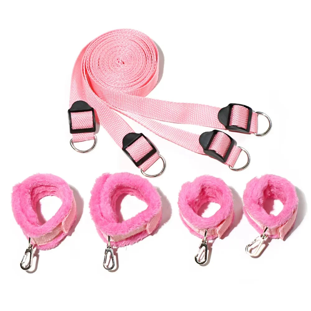BDSM Bondage Set Adult Games Handcuff Ankle Restraints Sex Toys For Women Couples Slave Bed SM Strap Soft Cuffs Sex Shop