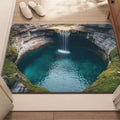 VIKAMA Creative 3D Water Hole Illusion Rug Anti Slip Floor Mat Stylish Home Entryway Carpet Household Decorative Floor Carpet