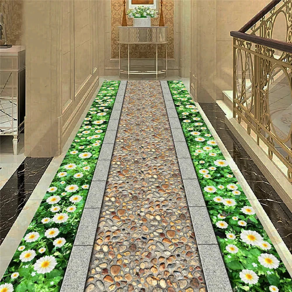 Visual Carpet 3D Graphic Illusion Cliff Falls Print Floor Mat Small Area Rug for Living Room Balcony Stair Kitchen Hallway Decor