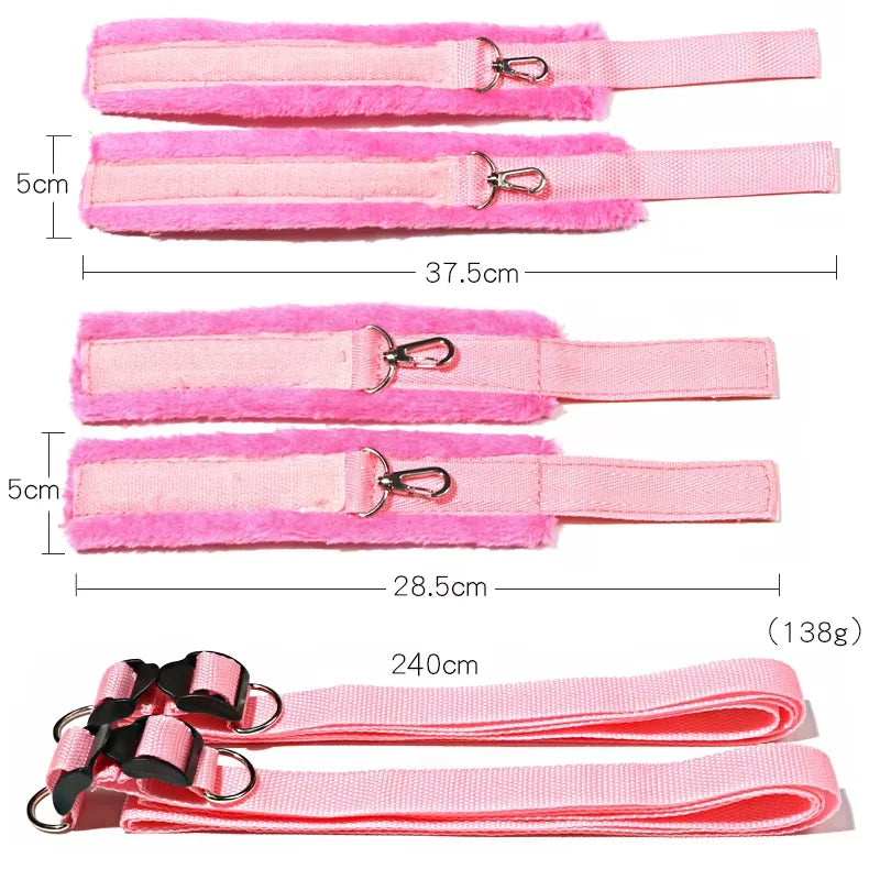 BDSM Bondage Set Adult Games Handcuff Ankle Restraints Sex Toys For Women Couples Slave Bed SM Strap Soft Cuffs Sex Shop