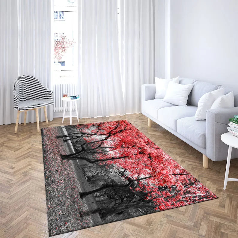 Tranquil Koi Garden 3D Illusion Area Rug Japanese Pond Floor Mat Zen Water Lily Carpet Non-Slip Printed Home Decor