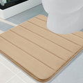 Buganda Memory Foam U-Shaped Contour Toilet Rugs Non Slip Absorbent Toilet Mat Thick Soft Washable Bathroom Rugs Floor Carpet Bath Rugs Mat for Toilet Base (24" x 24" Camel)